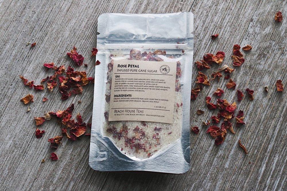 Rose Petal infused artisan culinary sugar - Beach House Teas