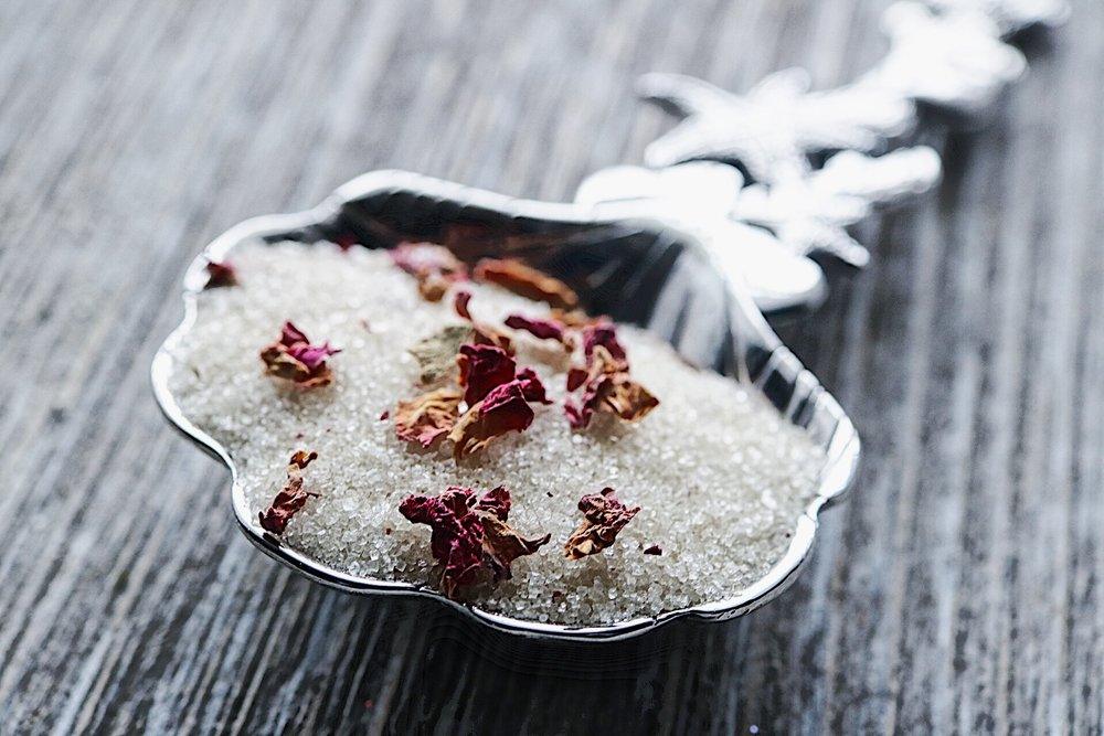 Rose Petal infused artisan culinary sugar - Beach House Teas
