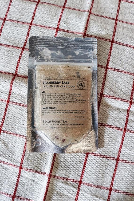 Cranberry Sage infused artisan culinary sugar - Beach House Teas
