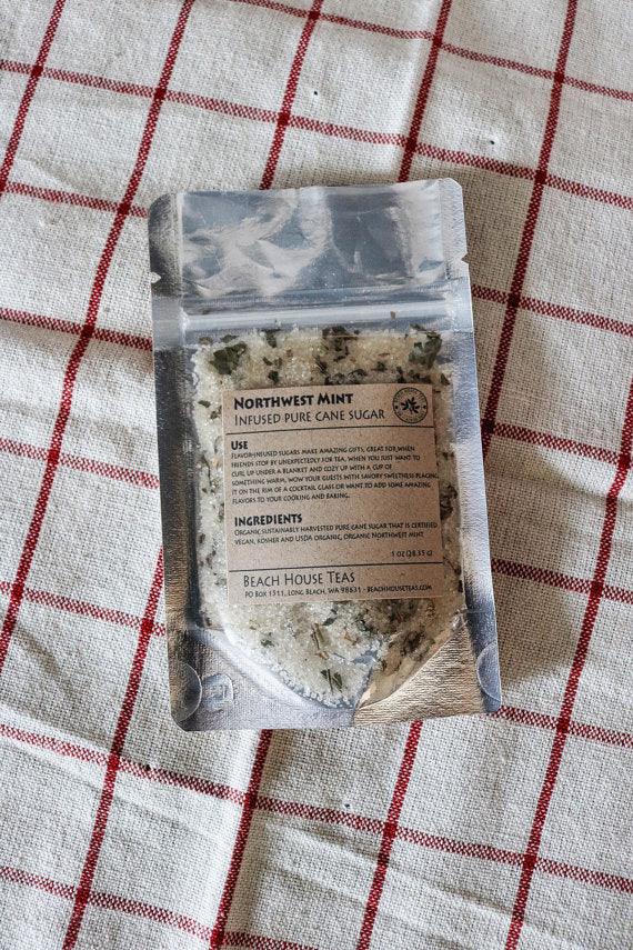 Pacific Northwest Mint infused artisan culinary sugar - Beach House Teas