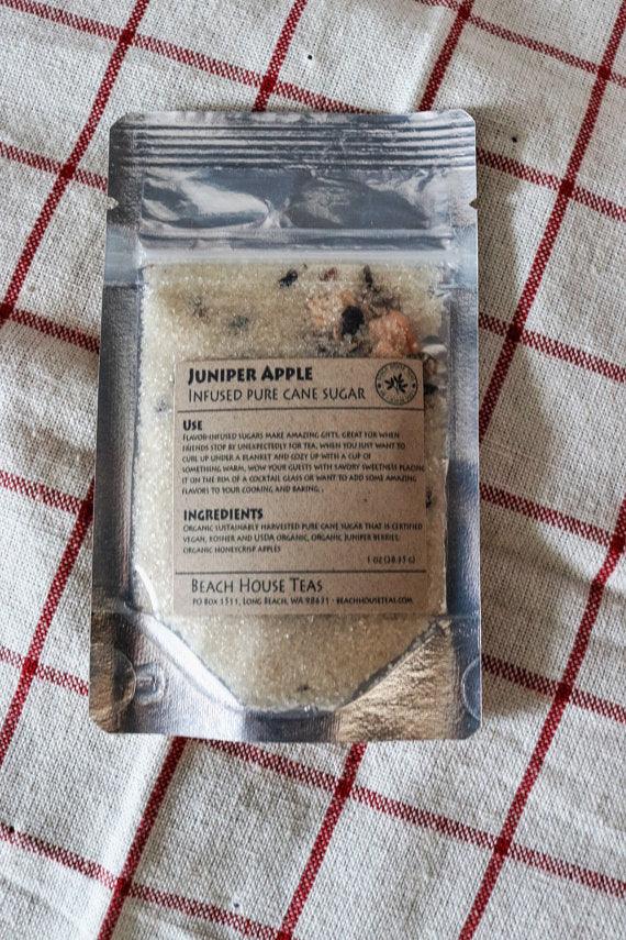 Juniper Apple infused artisan culinary  sugar - Beach House Teas