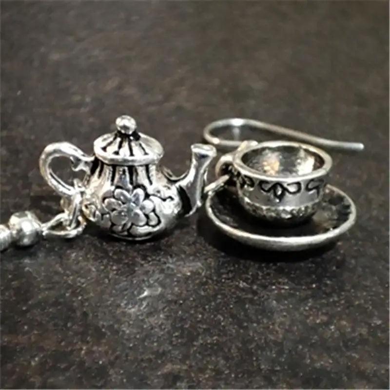 Retro Kettle Tea Cup Earrings - Beach House Teas