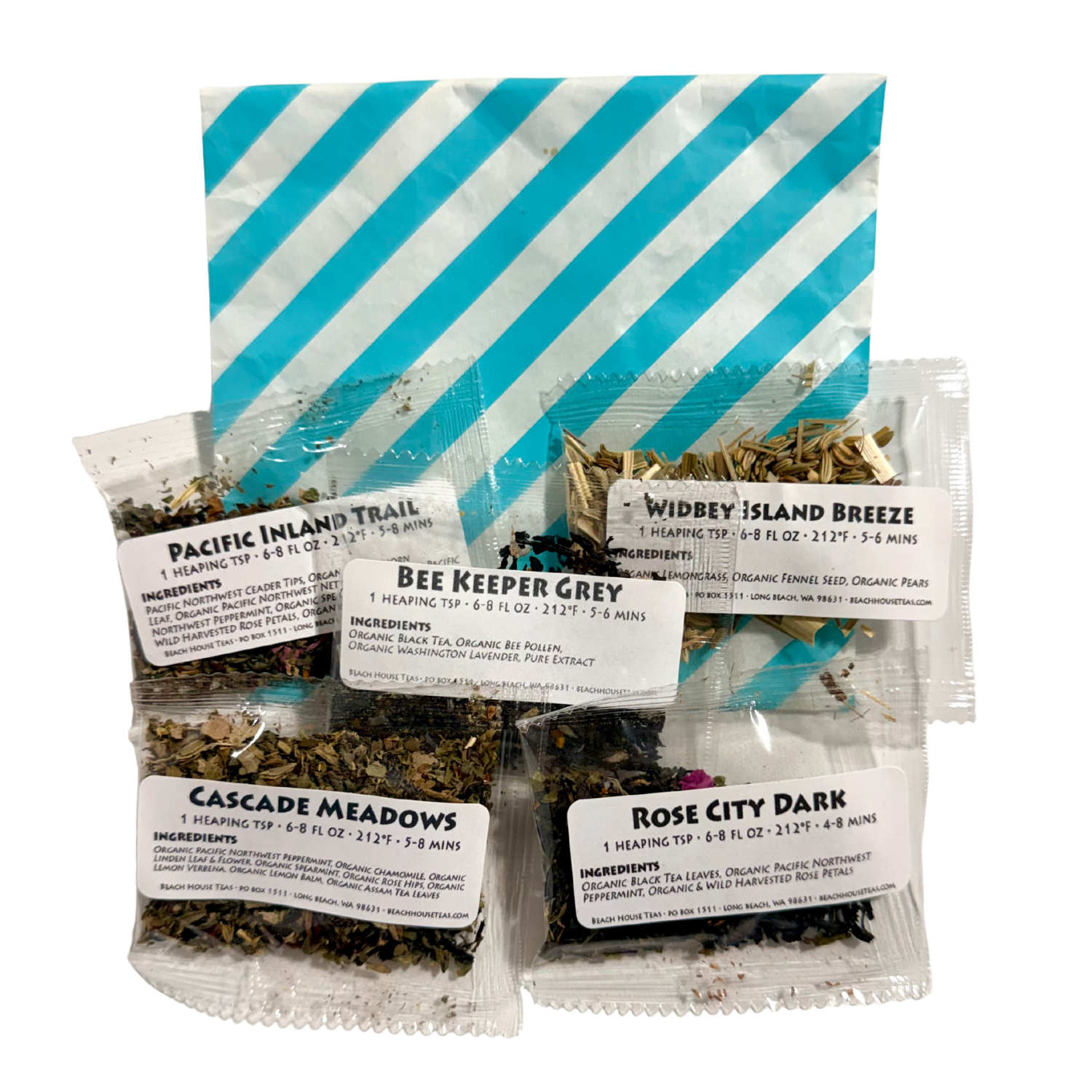 Mystery Tea Sampler Pack – 5 Loose Leaf Tea Samples | Choose Caffeinated or Caffeine-Free