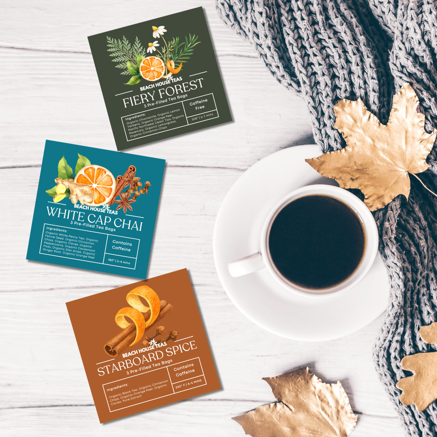 3-Pack Pre-Filled Tea Bags | Grab & Go Premium Loose Leaf Tea