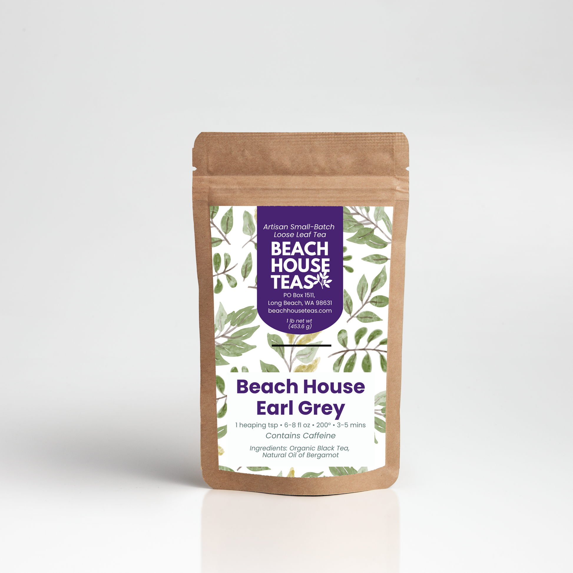 Beach House Teas Beach House Earl Grey tea package on a white background