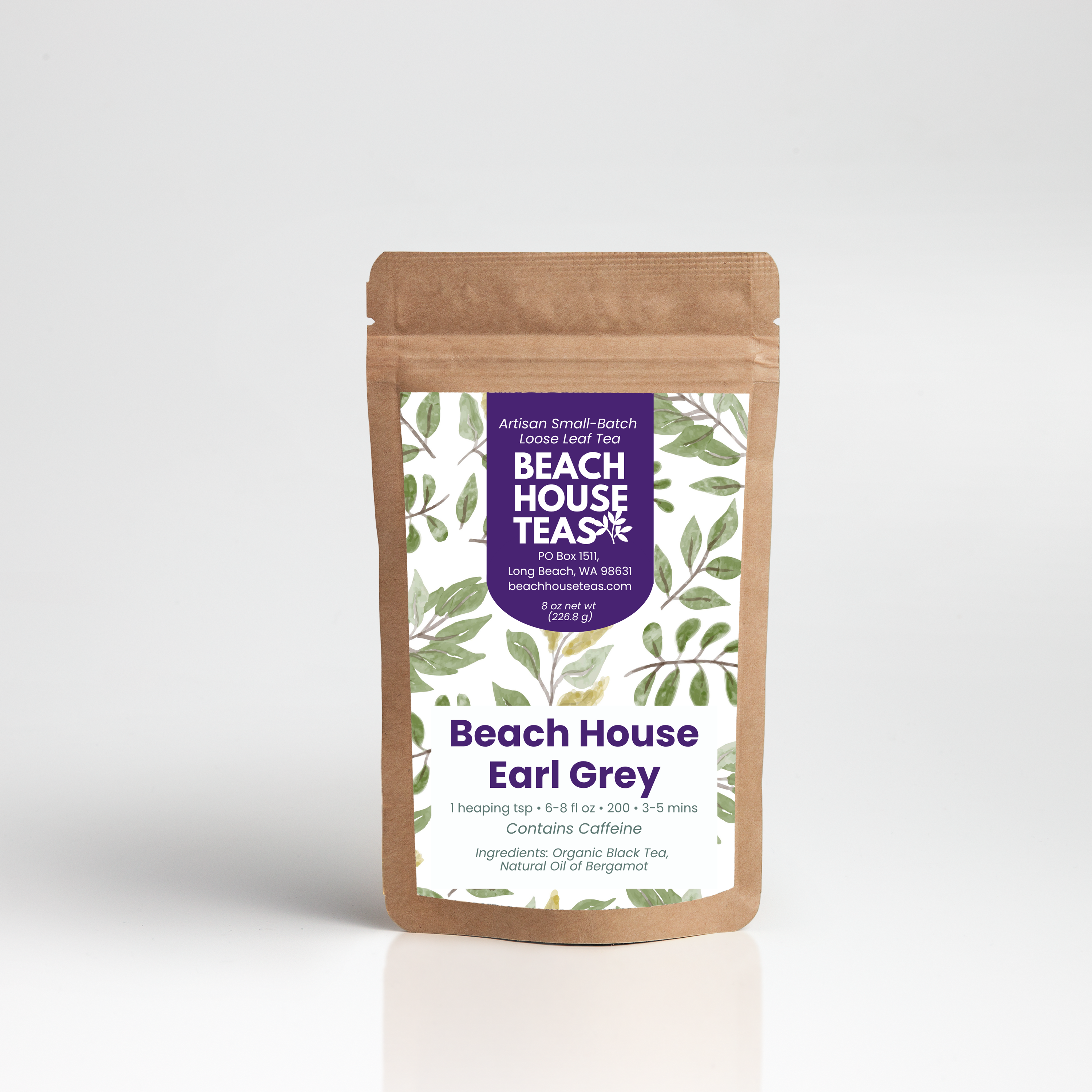 Beach House Tea package on a white background