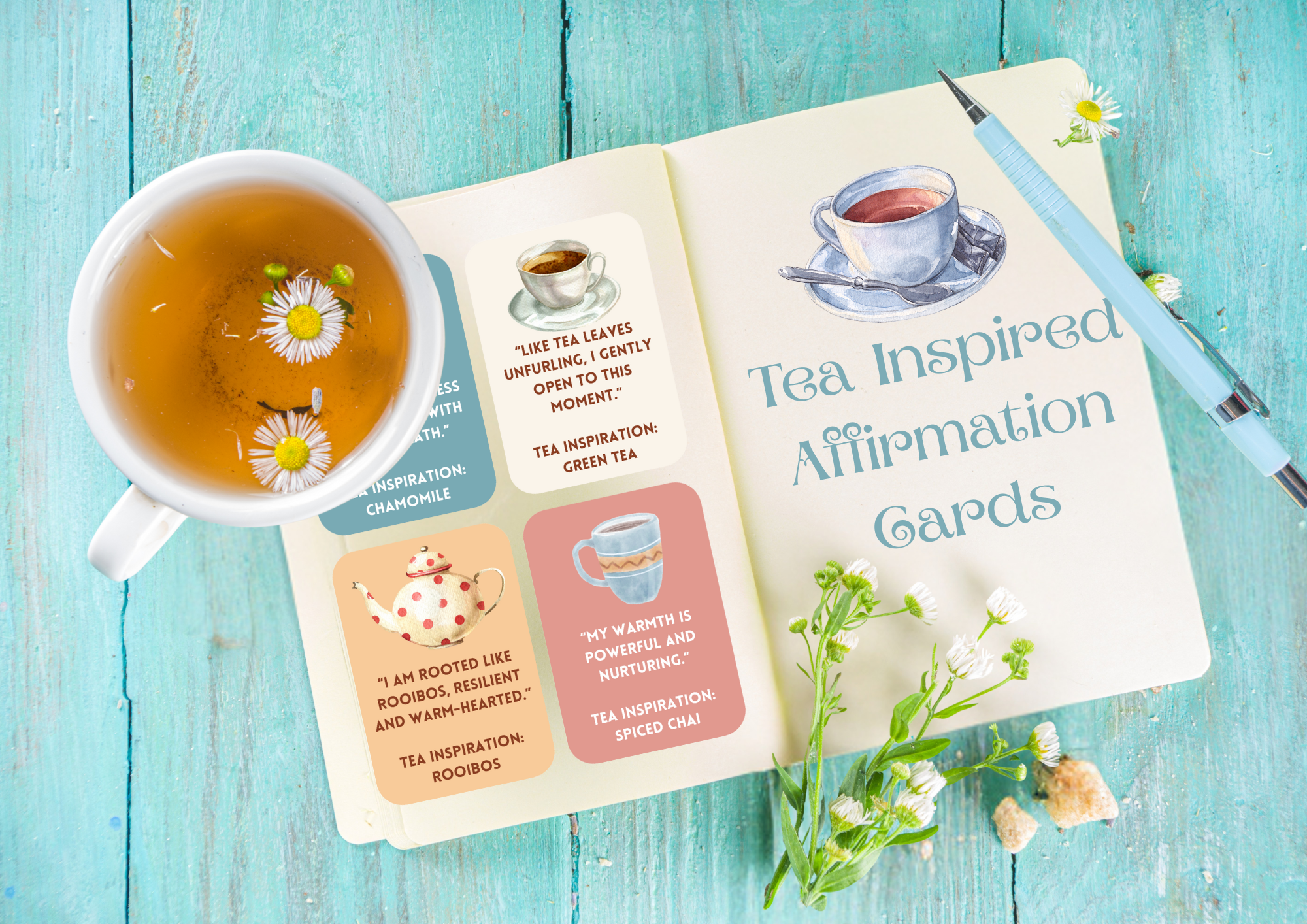 Tea-Inspired Affirmation Cards