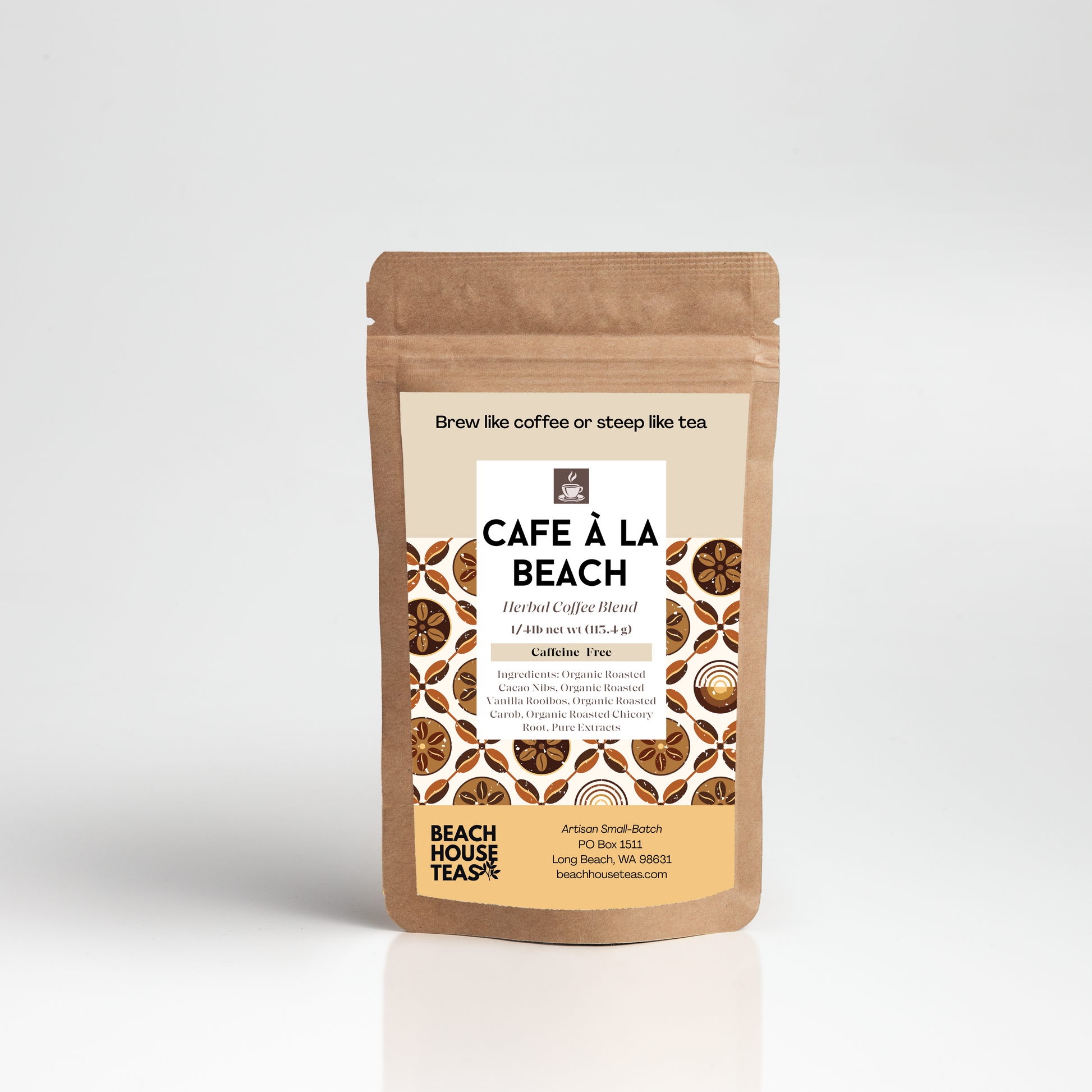 Cafe a la Beach packaging on a white background