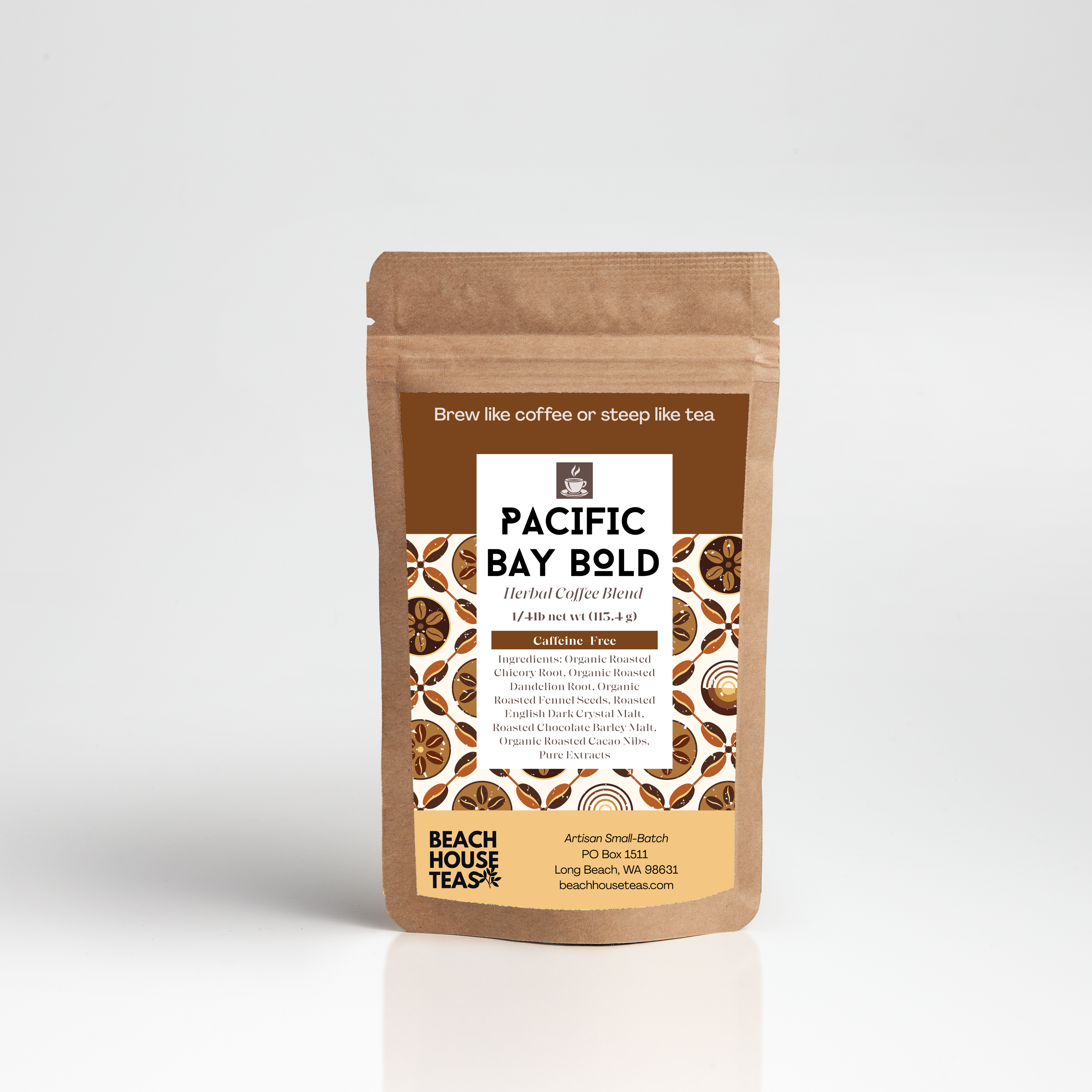 Pacific Bay Bold tea package on a white background