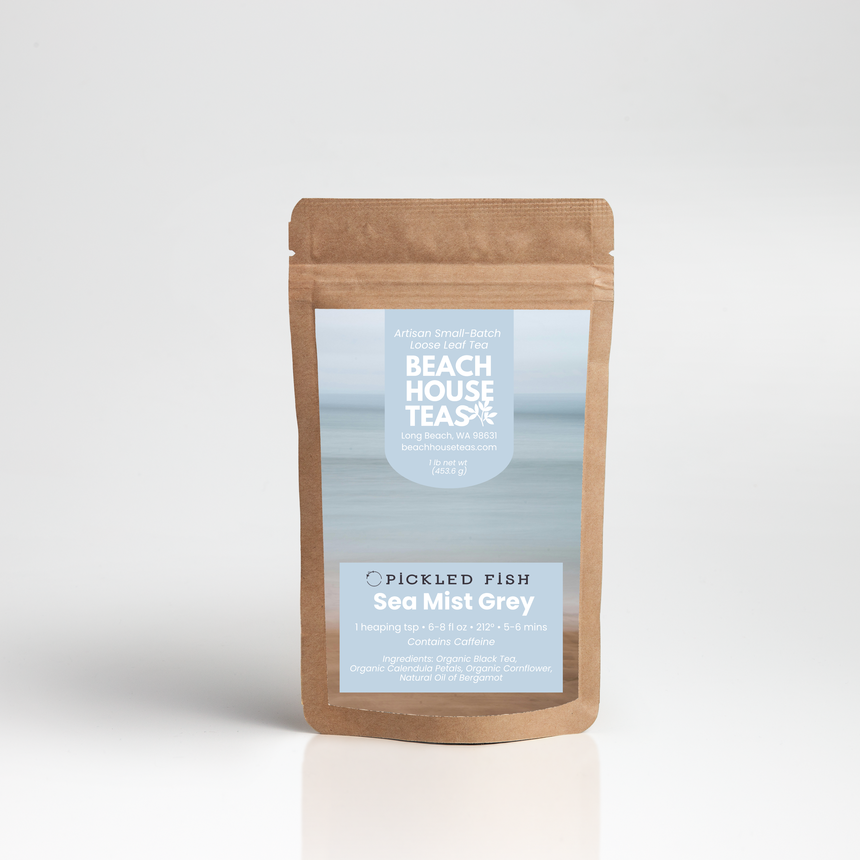 Beach House Teas packaging on a white background
