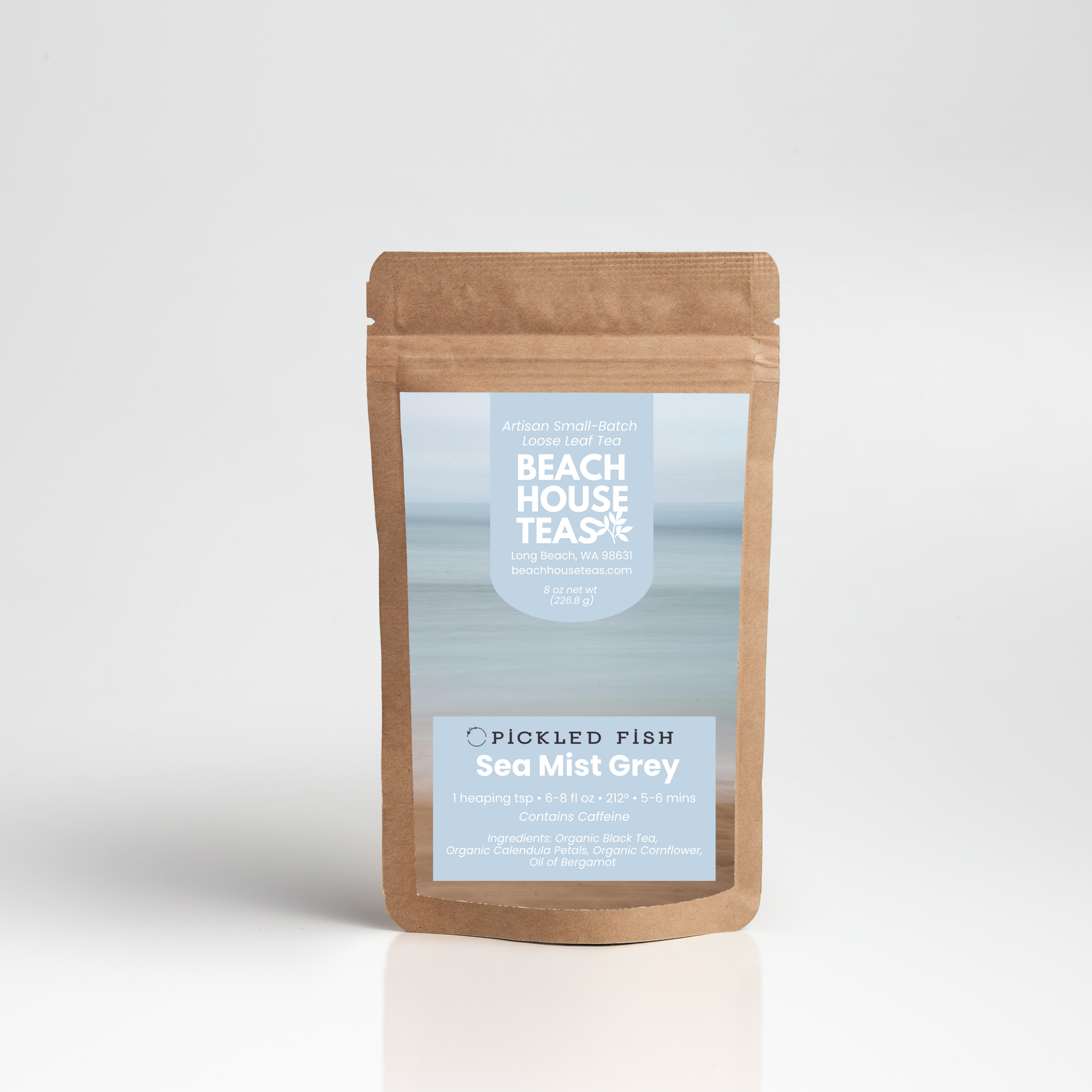 PickledFish-SeaMistGrey with a label on a white background