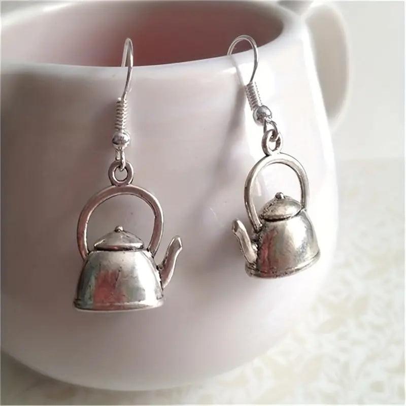 Vintage Teapot Shaped Ear Hook Earrings - Beach House Teas