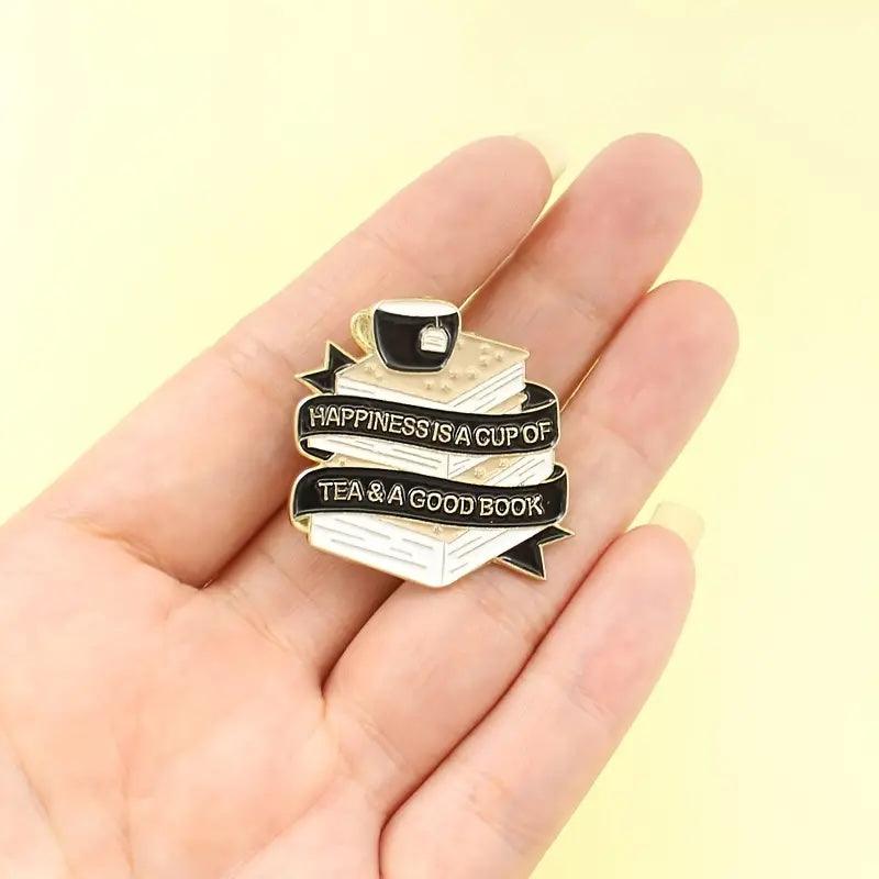 Happiness is a cup of tea brooch - Beach House Teas