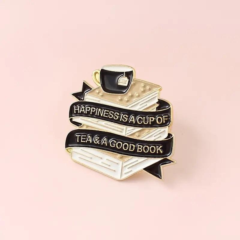Happiness is a cup of tea brooch - Beach House Teas