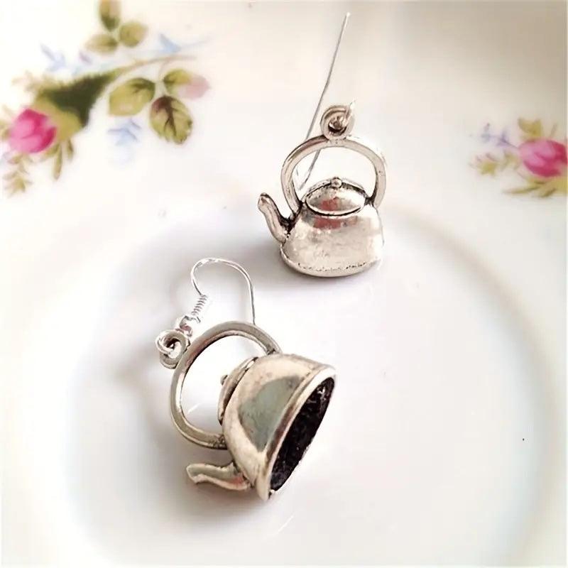 Vintage Teapot Shaped Ear Hook Earrings - Beach House Teas