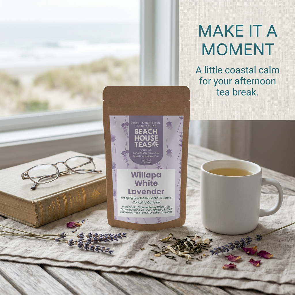 Willapa White Lavender garden tea ritual lifestyle slide.