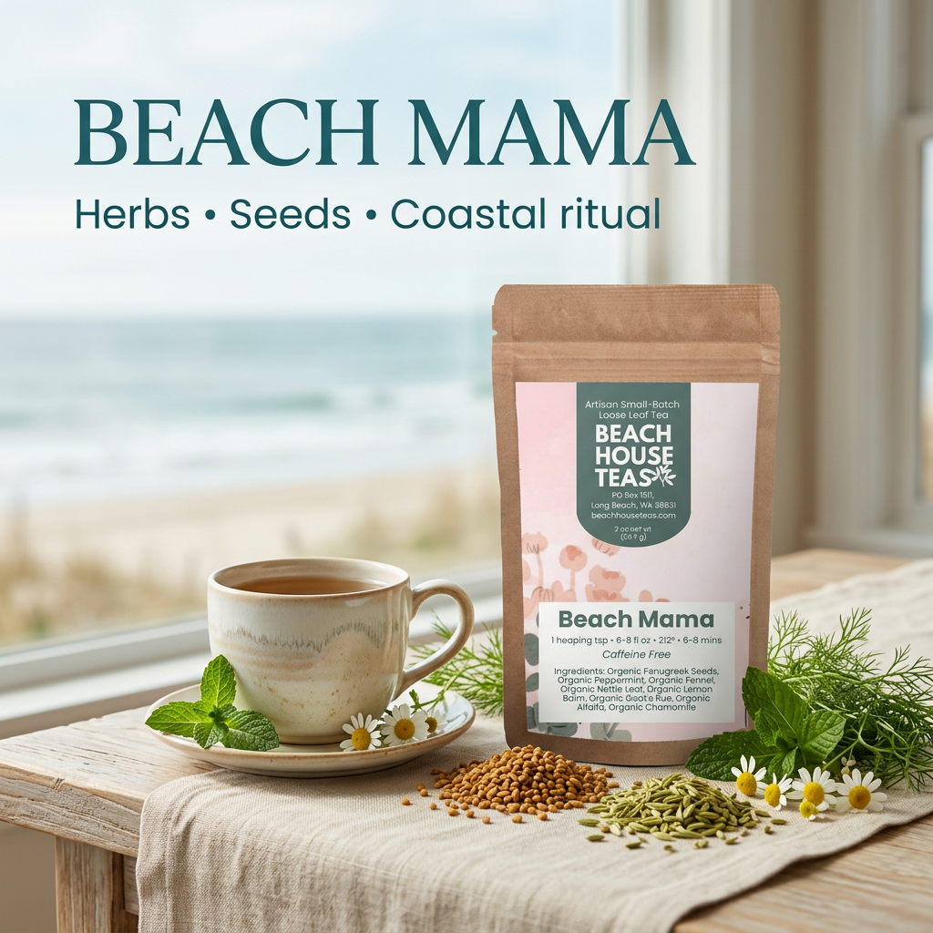 Beach Mama herbal and seed blend hero slide.