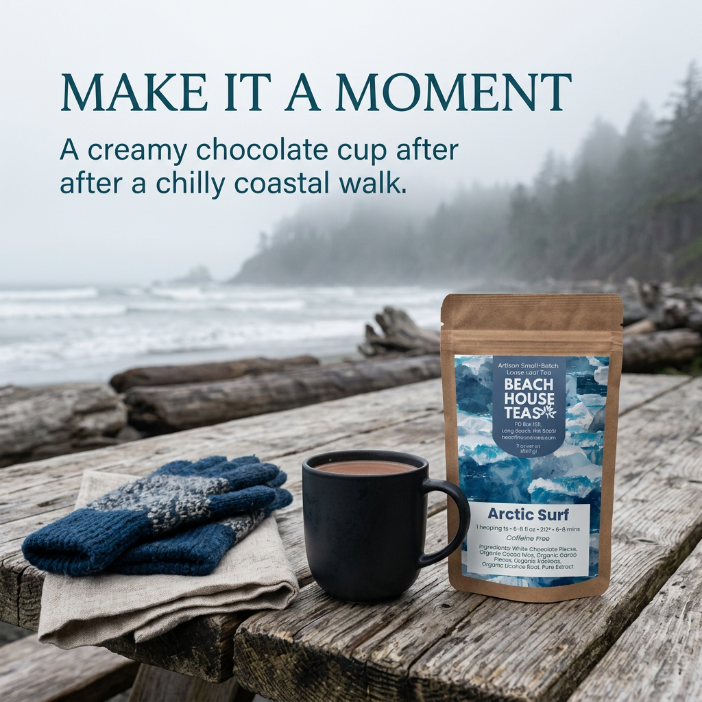 Arctic Surf winter coastal tea ritual lifestyle slide.