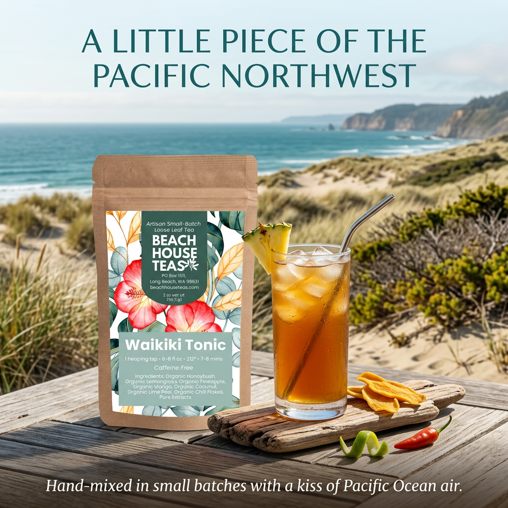 Waikiki Tonic Pacific Northwest coastal brand slide.