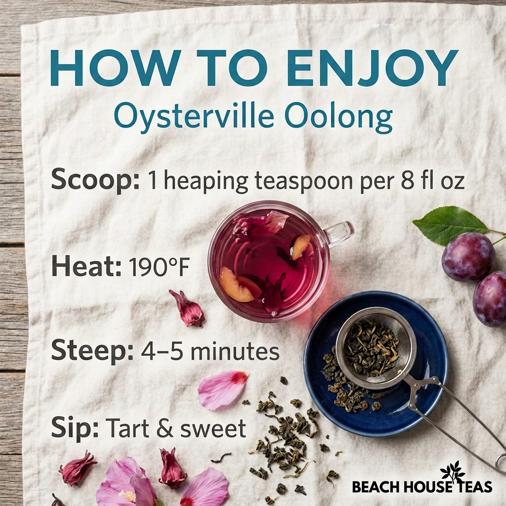 Oysterville Oolong brewing with logo