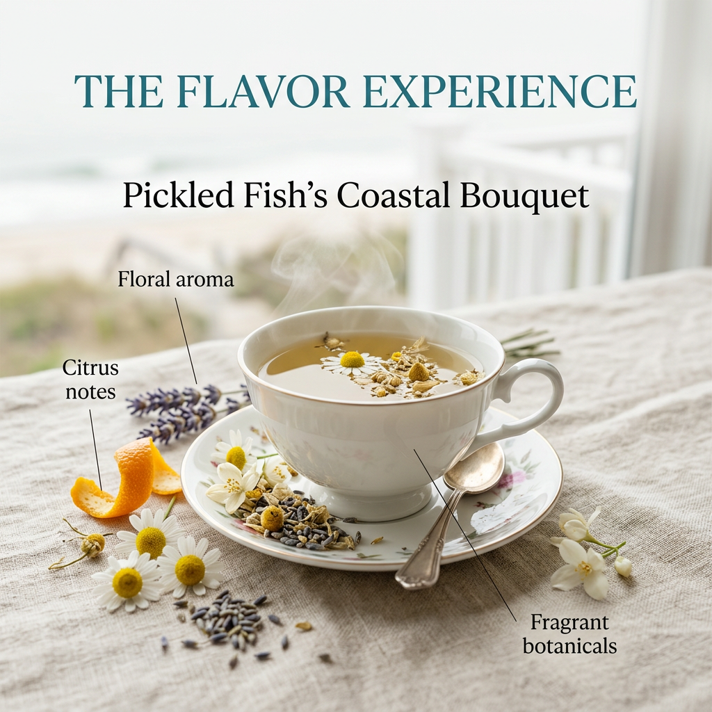 Coastal Bouquet flavor slide highlighting floral aroma, citrus notes and fragrant botanicals.